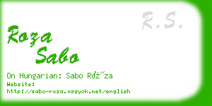 roza sabo business card